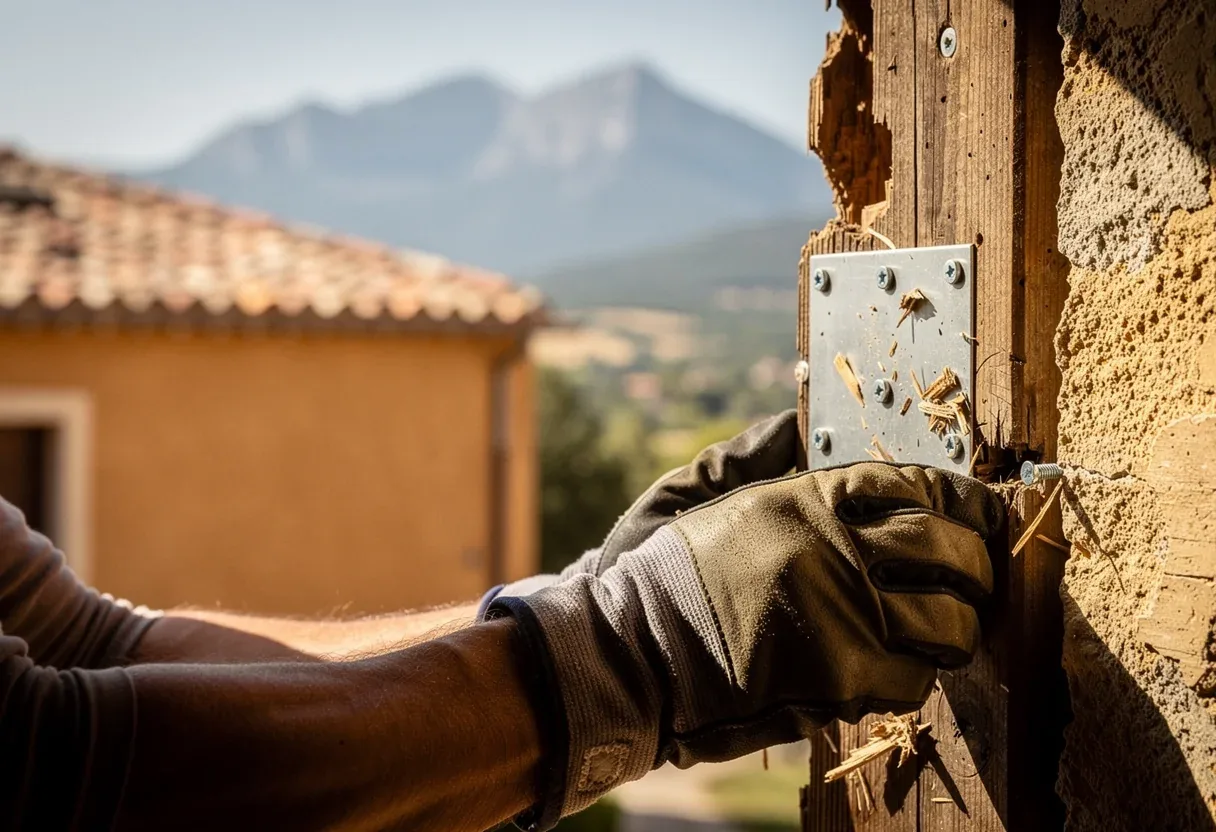 Mise en sécurité d'une porte après effraction à Elne