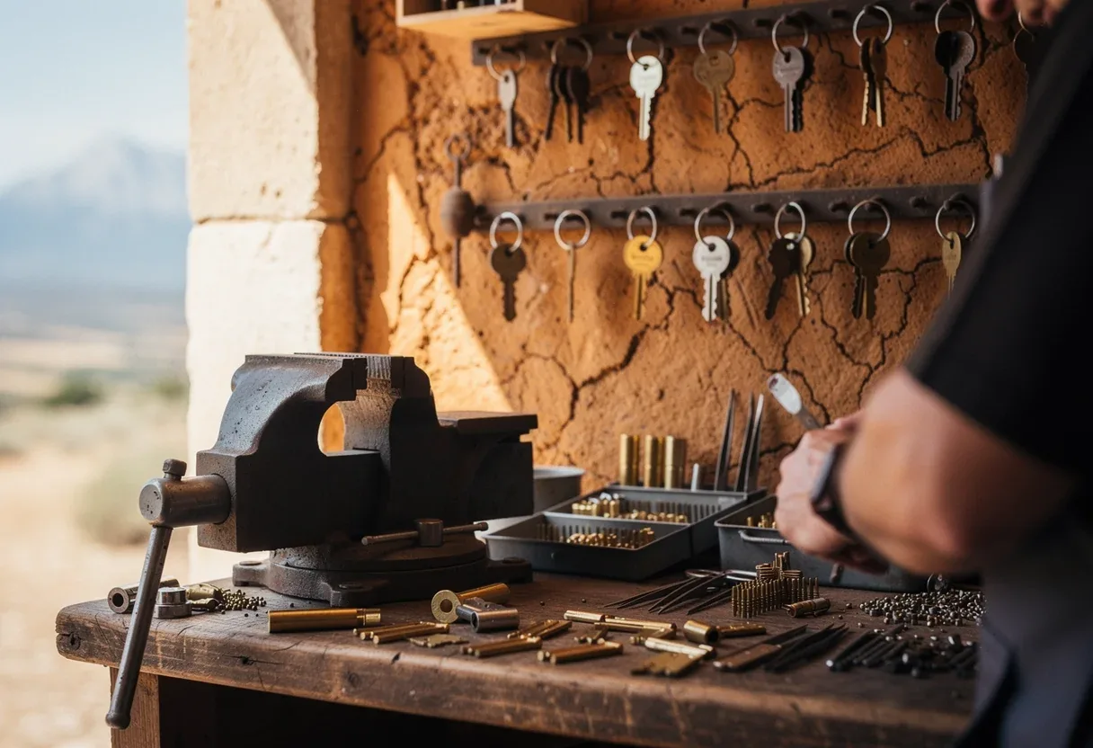 L'établi de l'atelier du serrurier de Elne