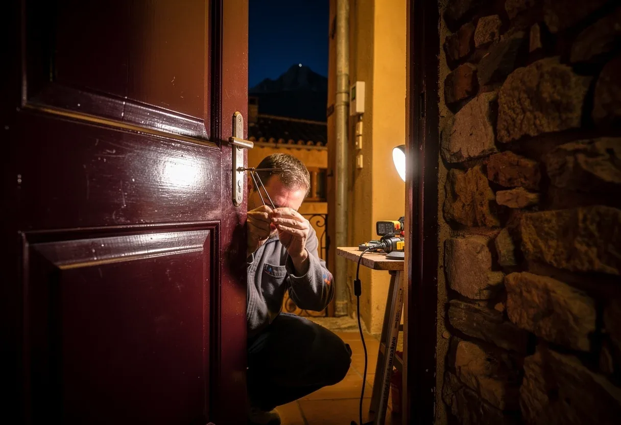 Ouverture fine d'une porte claquée à Elne